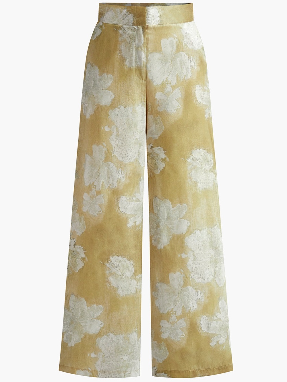 Commense Semi-Sheer Romance Floral Printed Wide-leg Pants